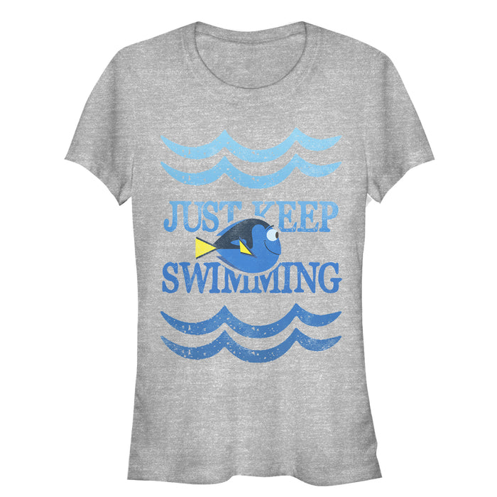 fifth sun Junior's Finding Dory Keep Swimming Waves T-Shirt