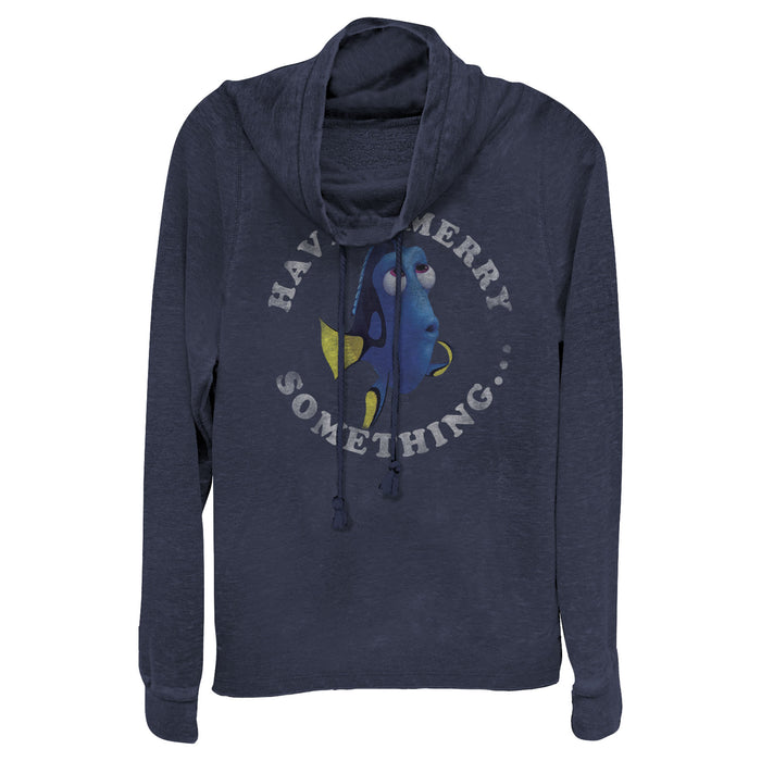 fifth sun Junior's Finding Dory Merry Christmas Something Cowl Neck Sweatshirt