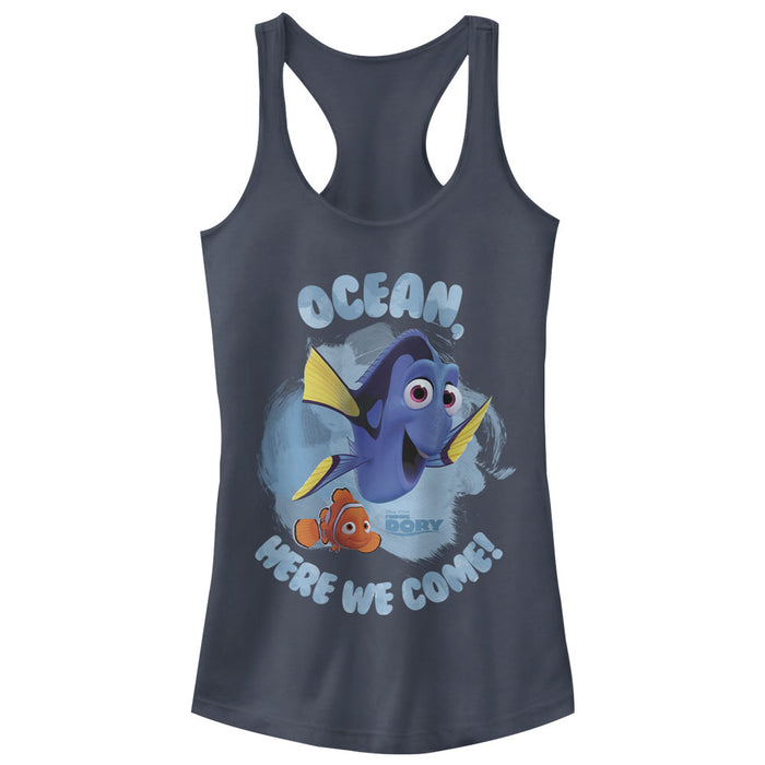 fifth sun Junior's Finding Dory Ocean Here We Come Racerback Tank Top