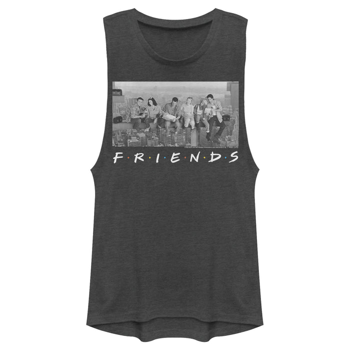 fifth sun Junior's Friends Besties Atop Skyscraper Photo Festival Muscle Tee