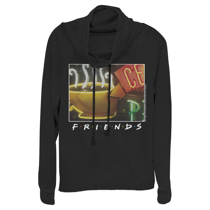 fifth sun Junior's Friends Central Perk Logo Cowl Neck Sweatshirt