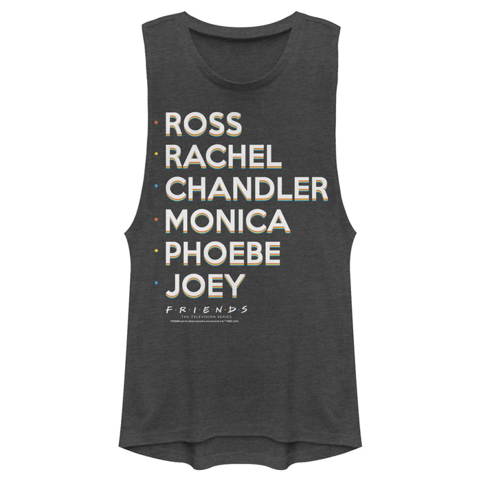 fifth sun Junior's Friends Character Name List Festival Muscle Tee