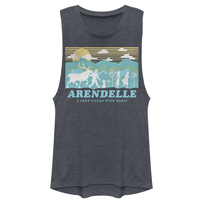 fifth sun Junior's Frozen 2 Magical Traveler Silhouette Festival Muscle Tee