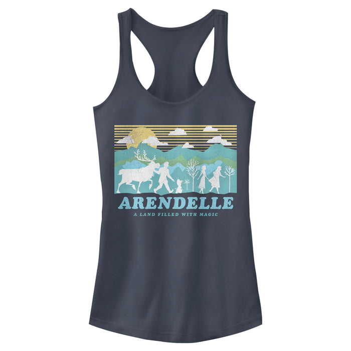 fifth sun Junior's Frozen 2 Magical Traveler Silhouette Racerback Tank Top