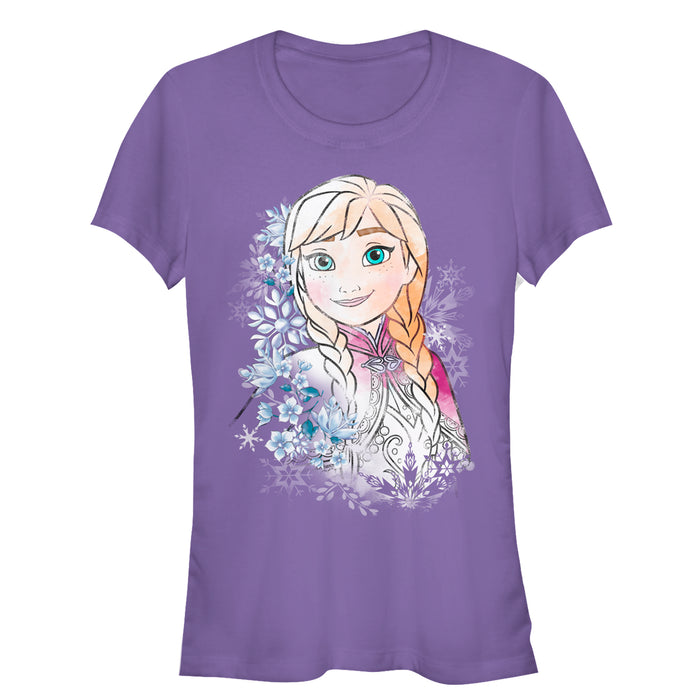 fifth sun Junior's Frozen Anna Frost Portrait T-Shirt