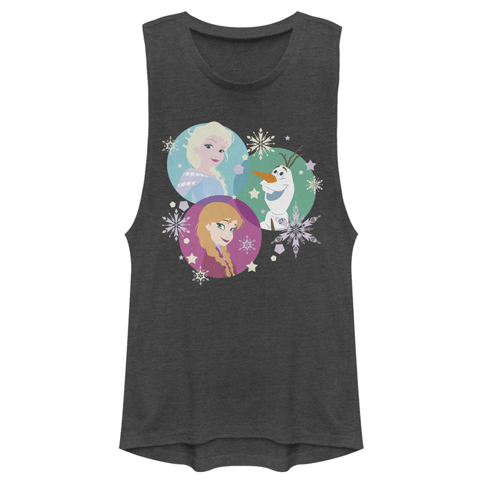 fifth sun Junior's Frozen Character Snowflakes Festival Muscle Tee