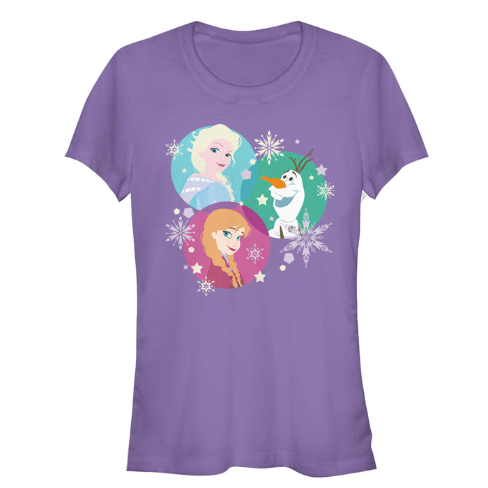 fifth sun Junior's Frozen Character Snowflakes T-Shirt