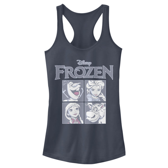 fifth sun Junior's Frozen Character Squares Racerback Tank Top