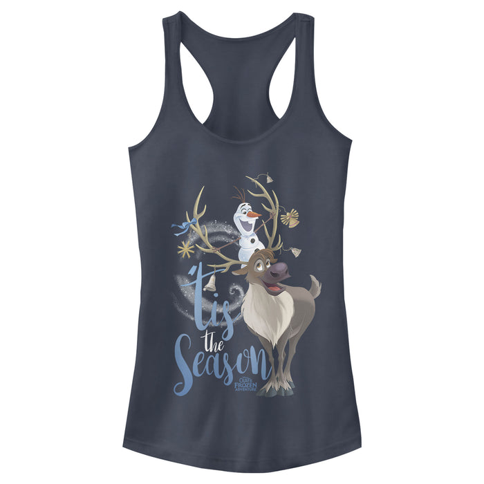 fifth sun Junior's Frozen Christmas Olaf Season Racerback Tank Top