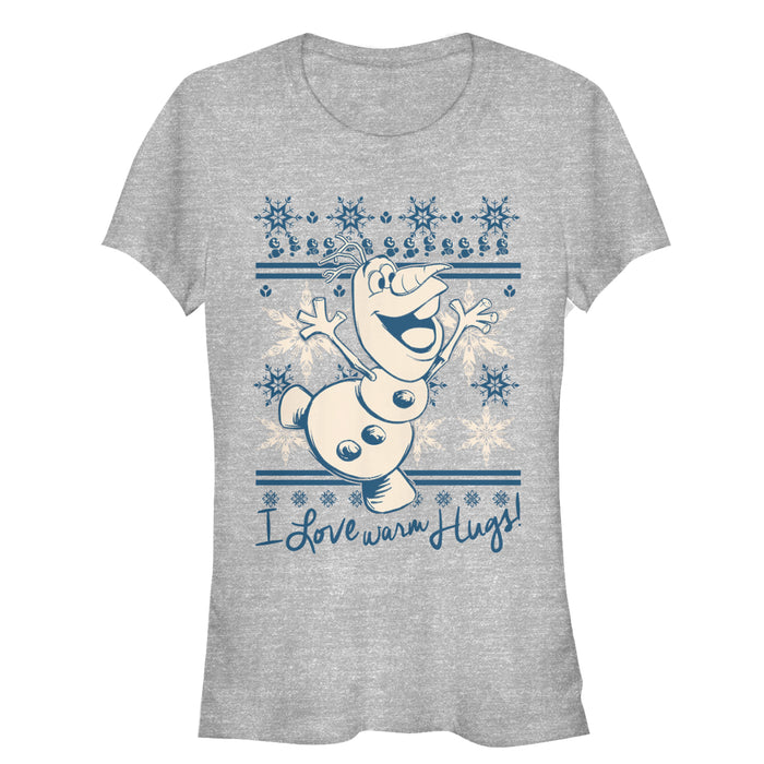 fifth sun Junior's Frozen Christmas Warm Hugs T-Shirt