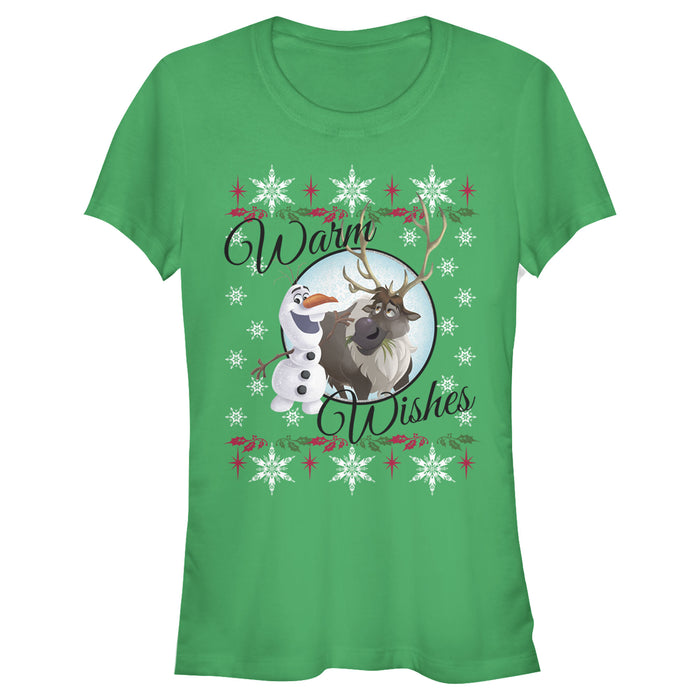 fifth sun Junior's Frozen Christmas Warm Wishes T-Shirt