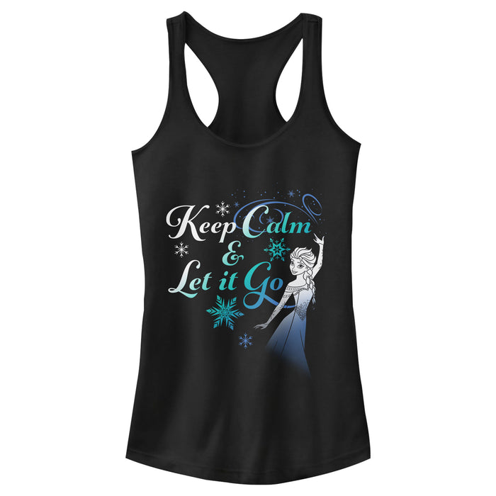 fifth sun Junior's Frozen Elsa Keep Calm Racerback Tank Top