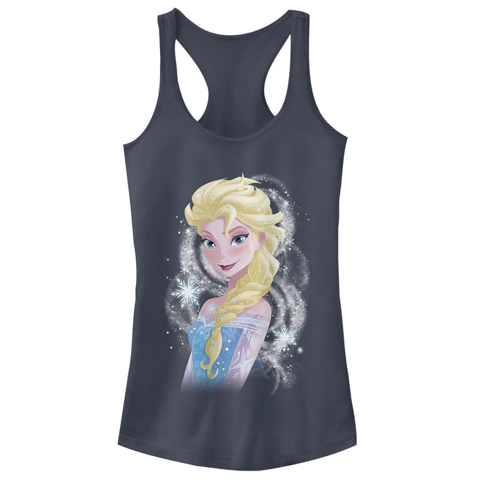 fifth sun Junior's Frozen Elsa Sparkle Profile Racerback Tank Top