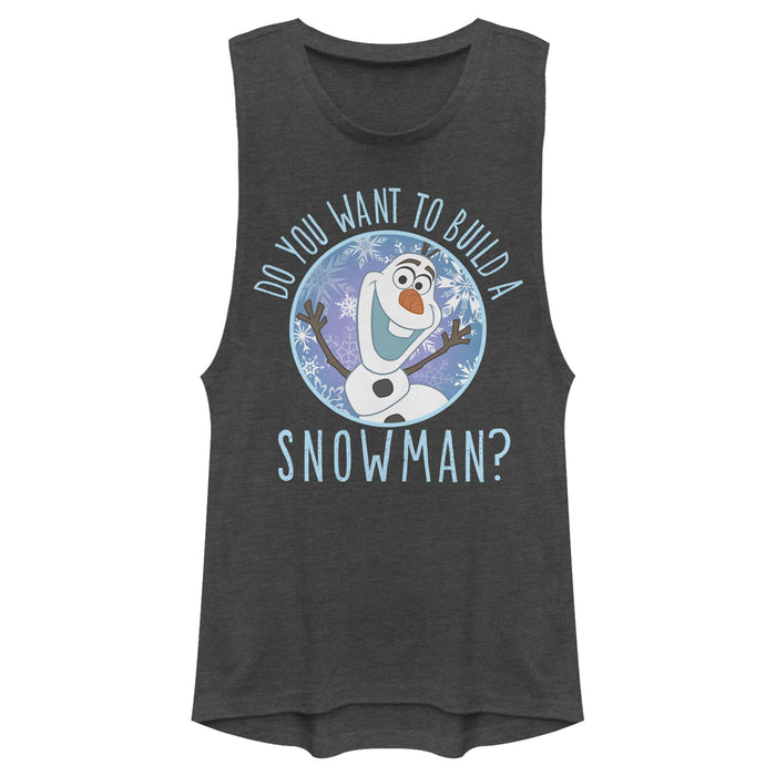 fifth sun Junior's Frozen Olaf Build Snowman Festival Muscle Tee