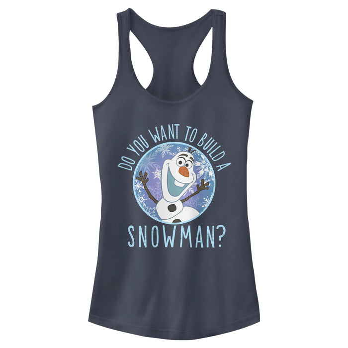 fifth sun Junior's Frozen Olaf Build Snowman Racerback Tank Top