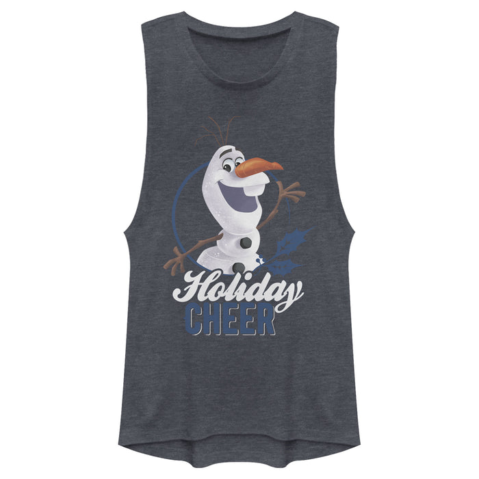 fifth sun Junior's Frozen Olaf Holiday Cheer Festival Muscle Tee