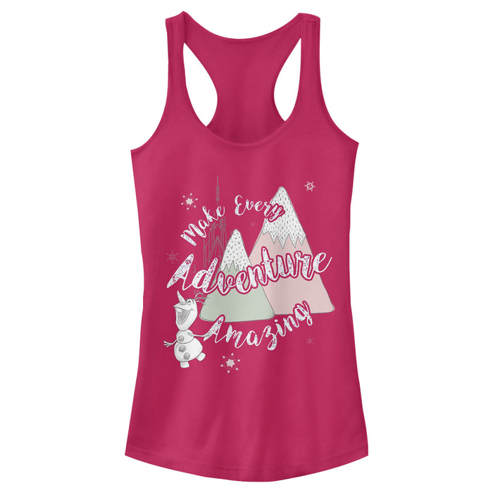 fifth sun Junior's Frozen Olaf Mountain Adventure Racerback Tank Top