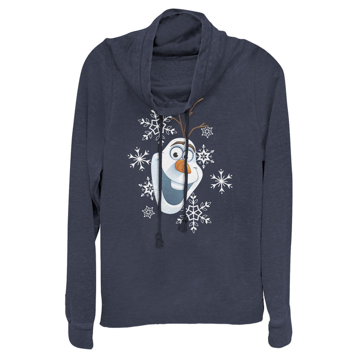 fifth sun Junior's Frozen Olaf Smile Cowl Neck Sweatshirt