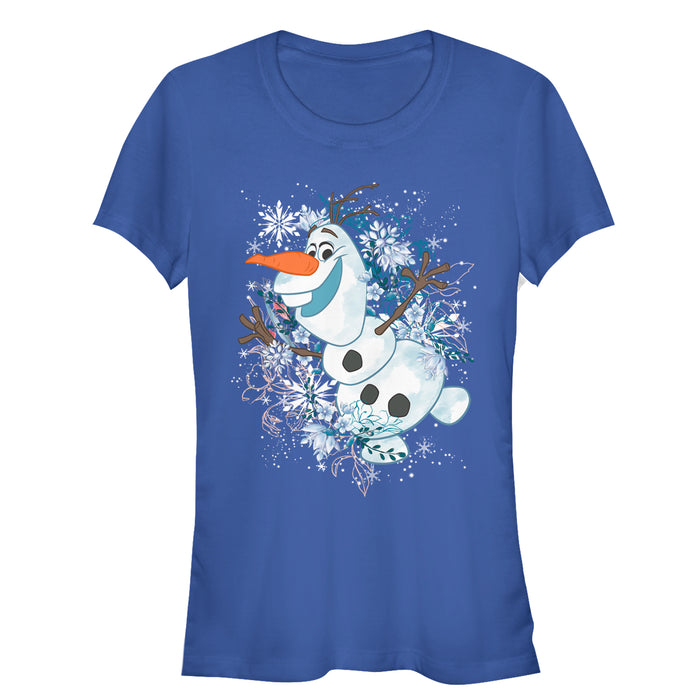 fifth sun Junior's Frozen Olaf Snowflake Storm T-Shirt