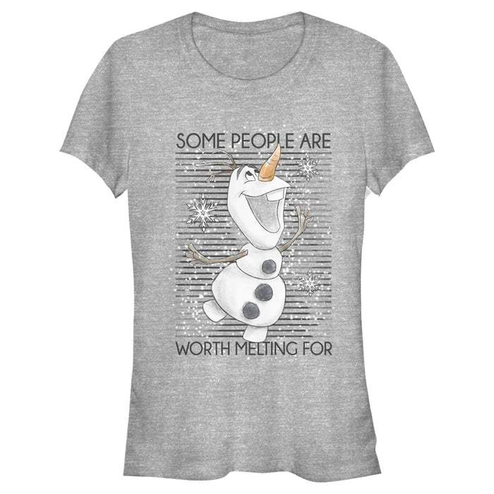 fifth sun Junior's Frozen Olaf Some People Are Worth Melting For T-Shirt