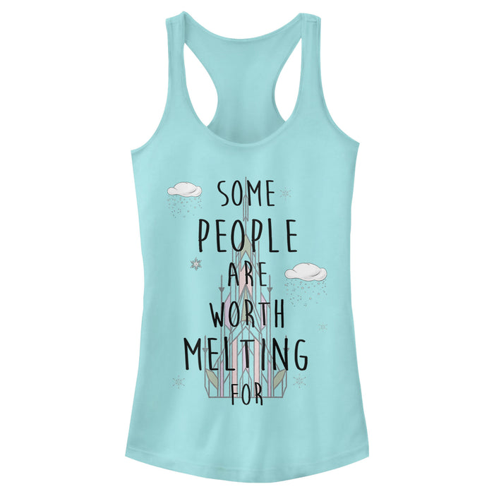 fifth sun Junior's Frozen People Worth Melting For Racerback Tank Top