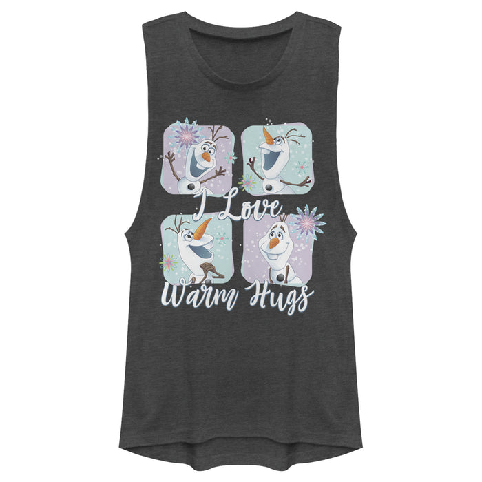 fifth sun Junior's Frozen Snowflake Hugs Festival Muscle Tee