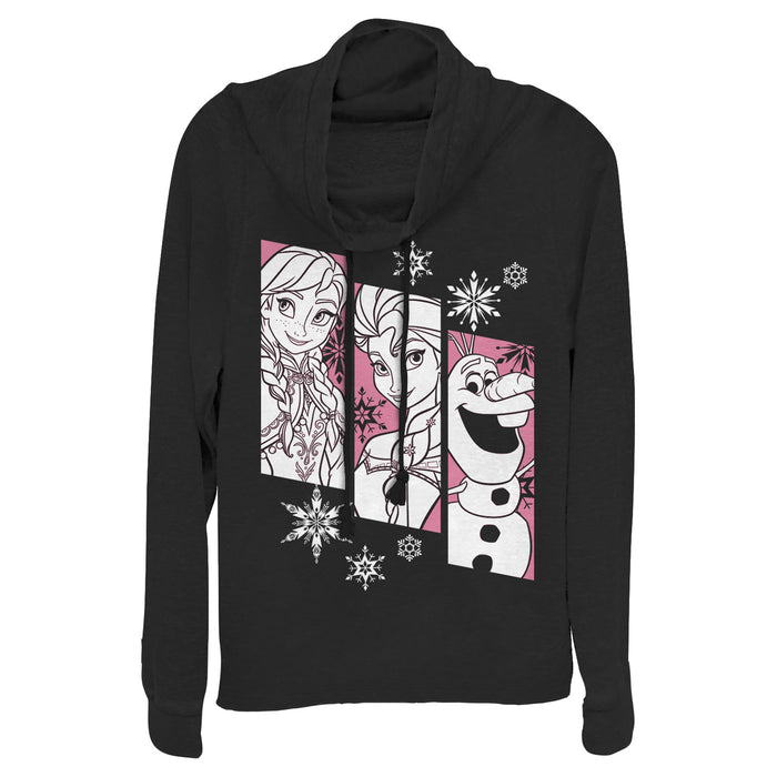 fifth sun Junior's Frozen Trio Cowl Neck Sweatshirt