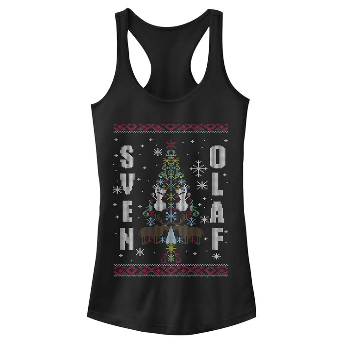 fifth sun Junior's Frozen Ugly Christmas Besties Racerback Tank Top