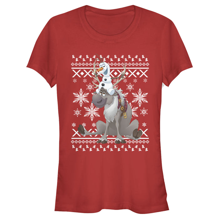 fifth sun Junior's Frozen Ugly Christmas Friends T-Shirt