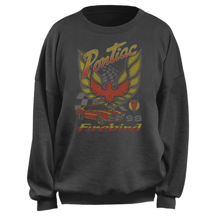 fifth sun Junior's General Motors Distressed Retro Pontiac Firebird Logo Sweatshirt