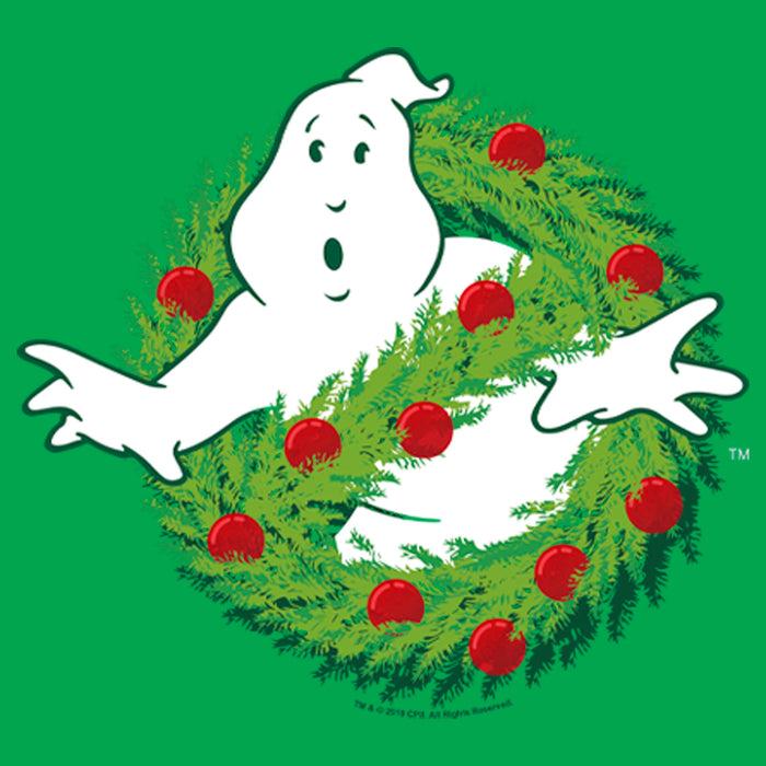 Fifth Sun Junior's Ghostbusters Christmas Wreath Logo T-Shirt