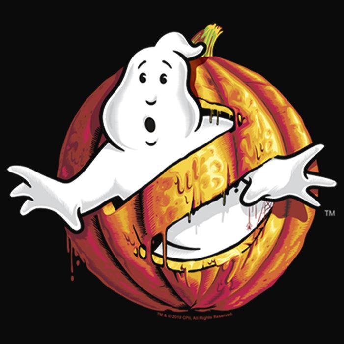 Fifth Sun Junior's Ghostbusters Halloween Pumpkin Logo Cowl Neck Sweatshirt
