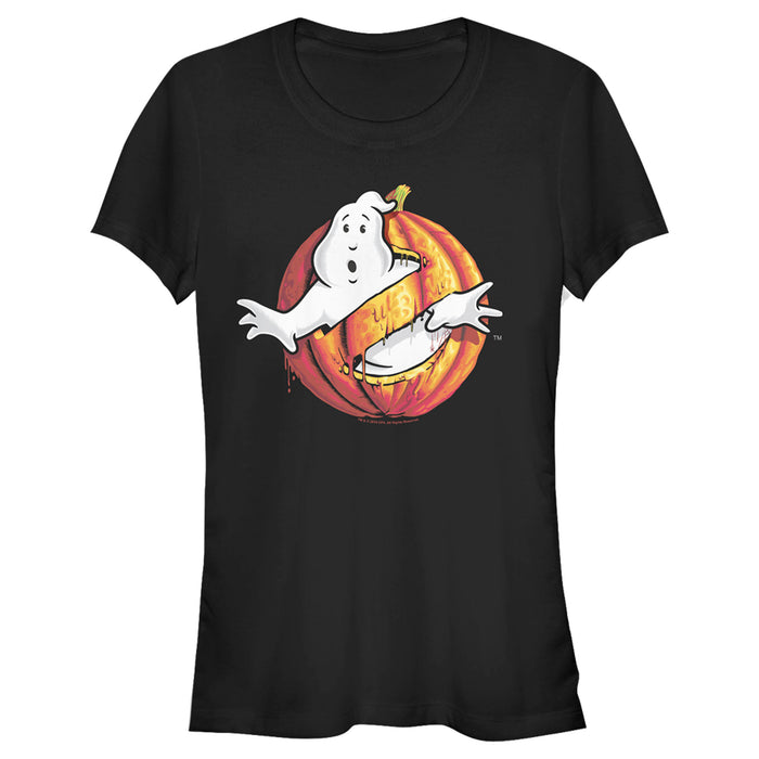 fifth sun Junior's Ghostbusters Halloween Pumpkin Logo T-Shirt