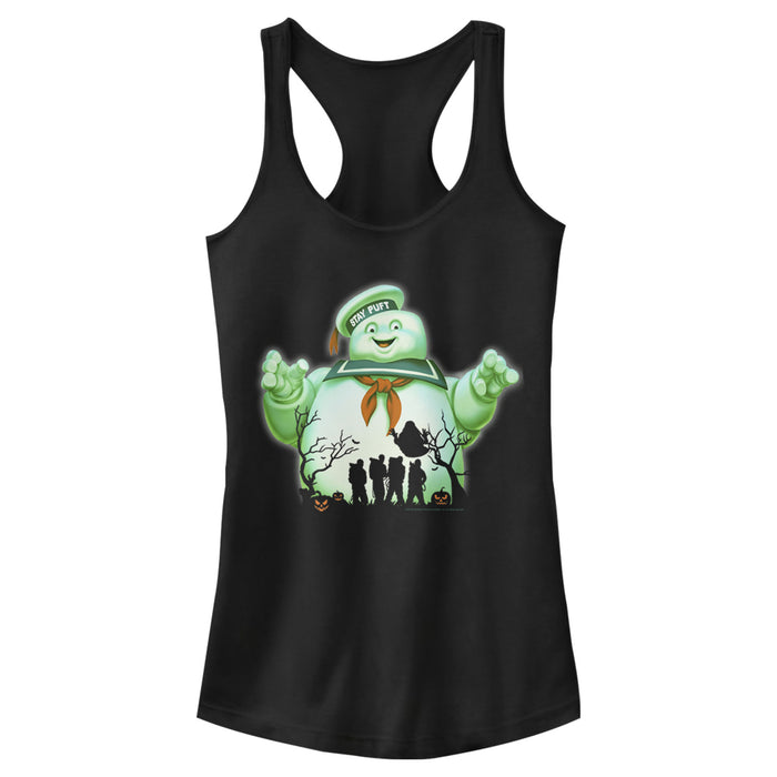 fifth sun Junior's Ghostbusters Halloween Stay Puft Marshmallow Man Racerback Tank Top