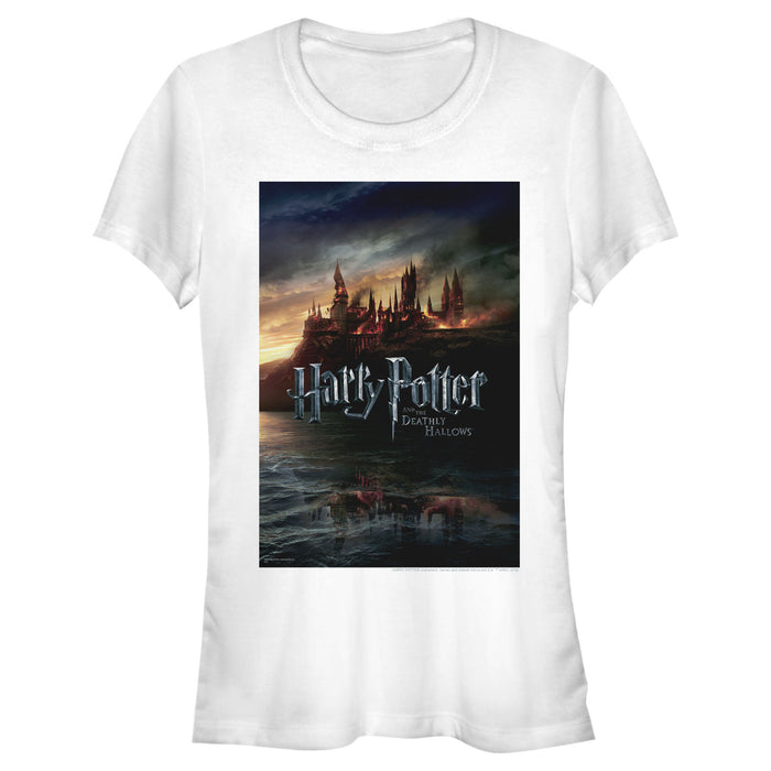 fifth sun Junior's Harry Potter Deathly Hallows Hogwarts Poster T-Shirt