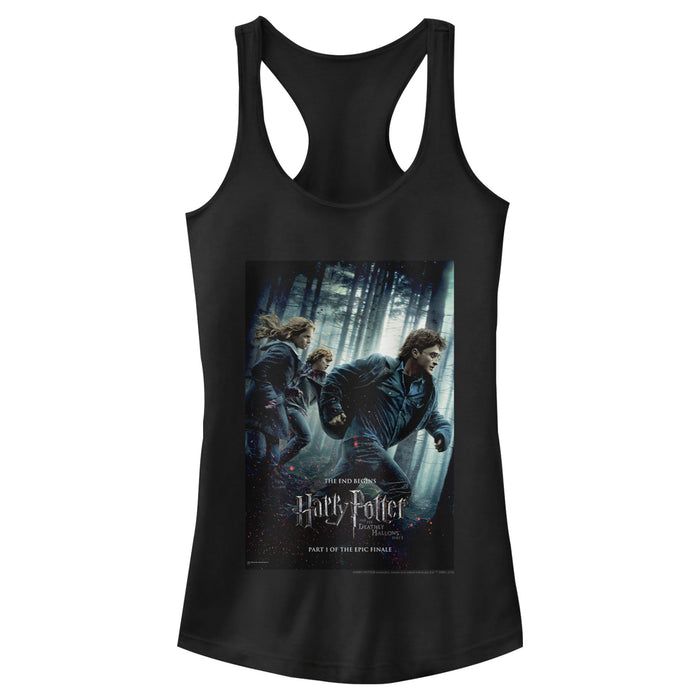 fifth sun Junior's Harry Potter Deathly Hallows Poster Racerback Tank Top