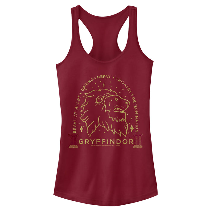fifth sun Junior's Harry Potter Gryffindor House Emblem Racerback Tank Top