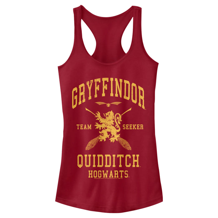 fifth sun Junior's Harry Potter Gryffindor Quidditch Gold Team Seeker Racerback Tank Top