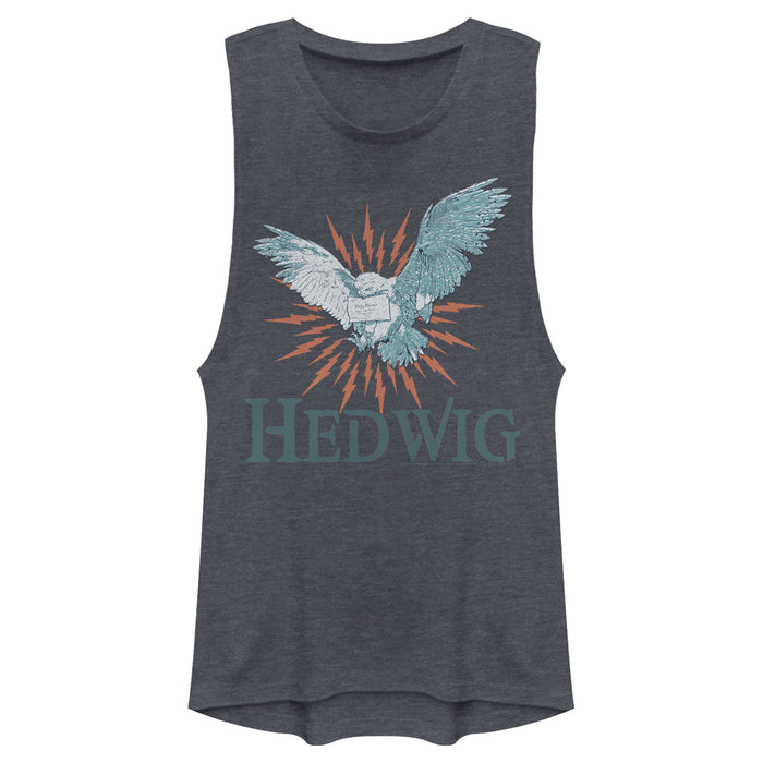 fifth sun Junior's Harry Potter Hedwig Owl Flight Festival Muscle Tee