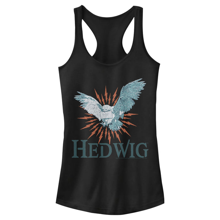 fifth sun Junior's Harry Potter Hedwig Owl Flight Racerback Tank Top