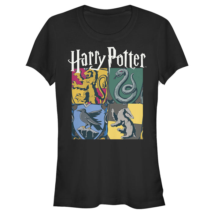 fifth sun Junior's Harry Potter Hogwarts Houses Vintage Collage T-Shirt