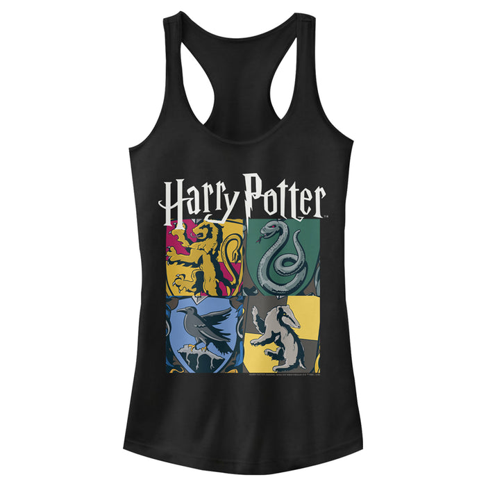 fifth sun Junior's Harry Potter Hogwarts Houses Vintage Collage Racerback Tank Top