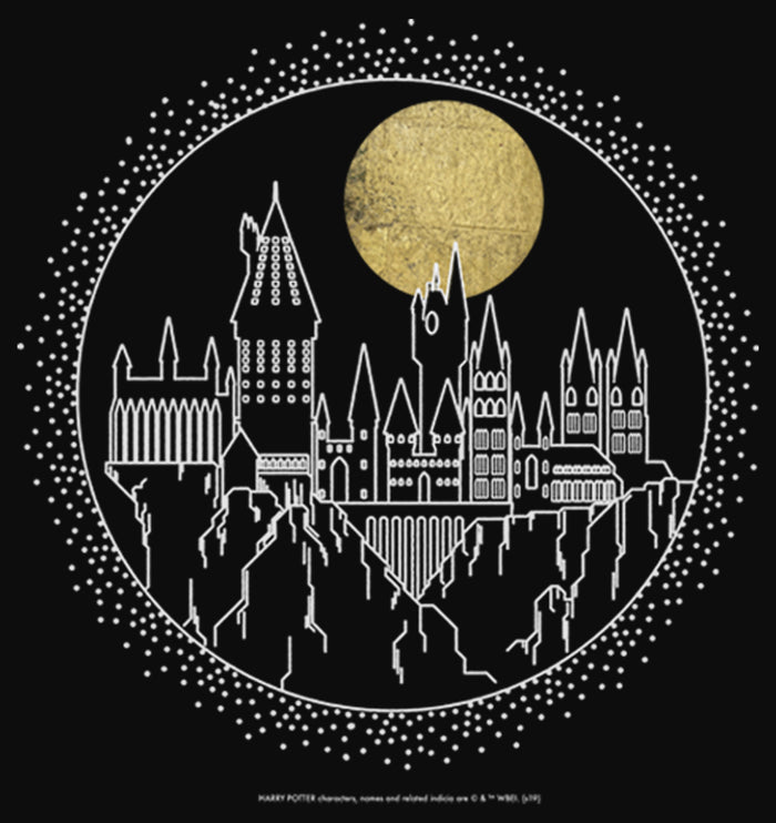 Fifth Sun Junior's Harry Potter Hogwarts Line Art Moonrise Racerback Tank Top