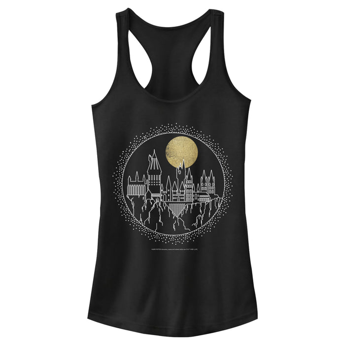 fifth sun Junior's Harry Potter Hogwarts Line Art Moonrise Racerback Tank Top