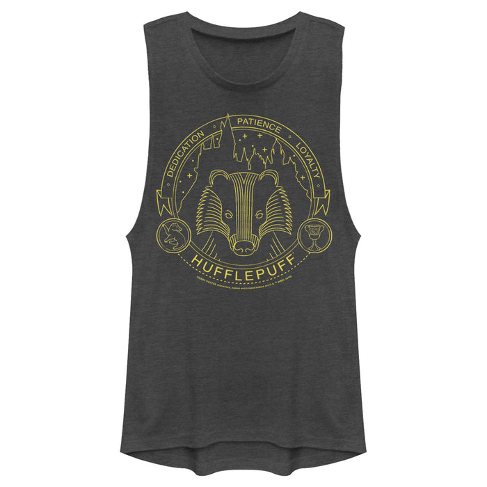 fifth sun Junior's Harry Potter Hufflepuff House Emblem Festival Muscle Tee