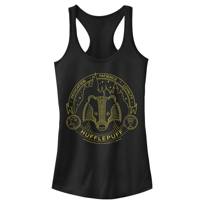 fifth sun Junior's Harry Potter Hufflepuff House Emblem Racerback Tank Top