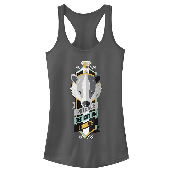 fifth sun Junior's Harry Potter Hufflepuff Patience Dedication Loyalty Racerback Tank Top