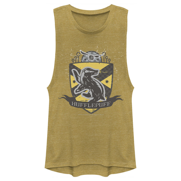 fifth sun Junior's Harry Potter Hufflepuff Snitch Crest Festival Muscle Tee