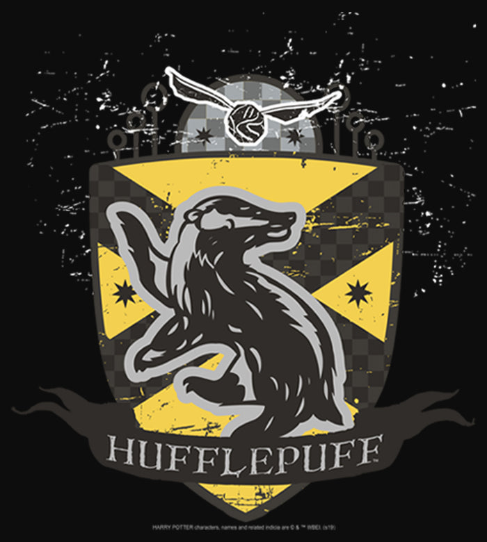 Fifth Sun Junior's Harry Potter Hufflepuff Snitch Crest Racerback Tank Top