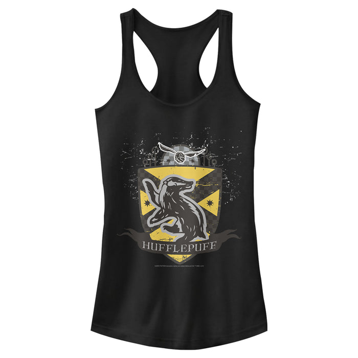 fifth sun Junior's Harry Potter Hufflepuff Snitch Crest Racerback Tank Top